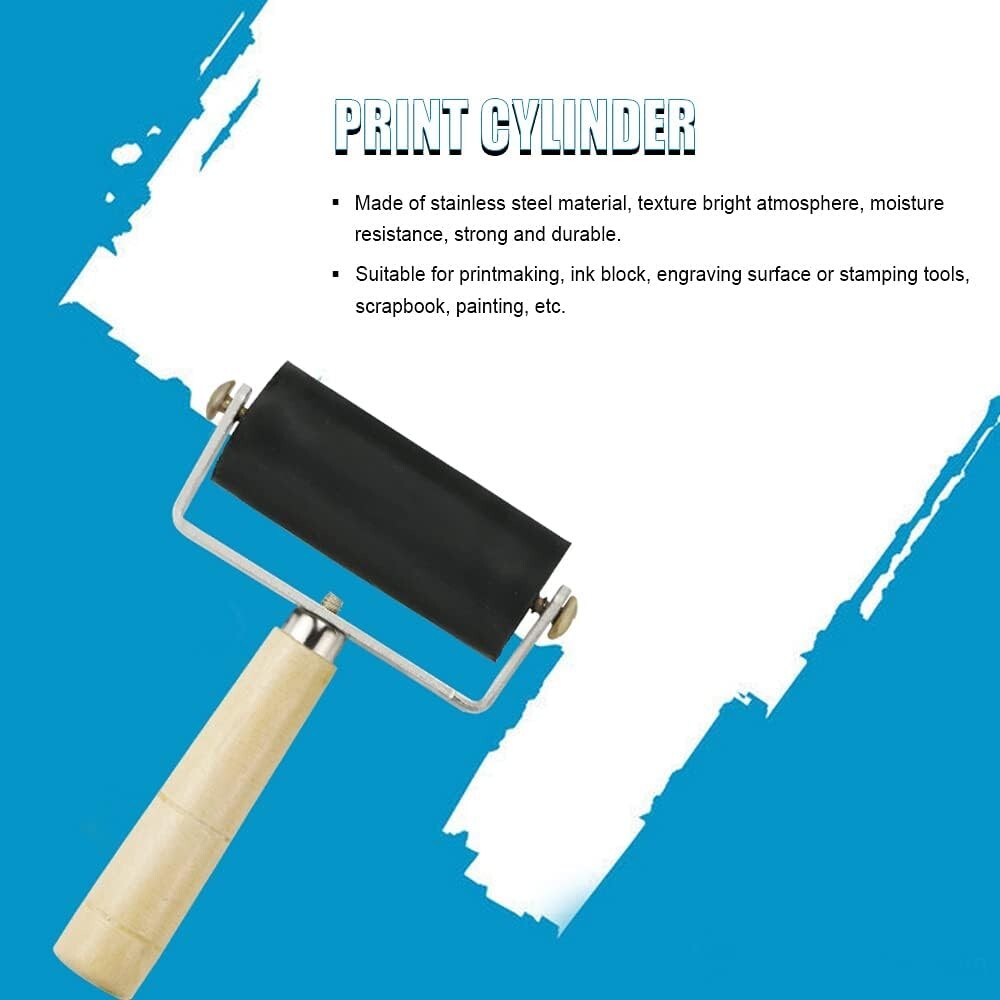 3 PCS Rubber Brayer Roller Rollers Hard Rubber Vinyl Roller for Printmaking New