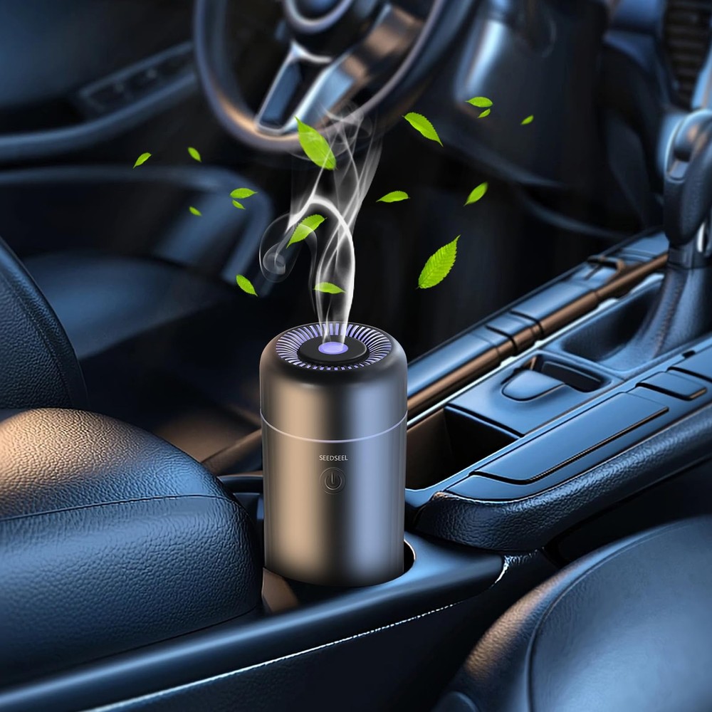 SEEDSEEL Car Aromatherapy Diffusers for Essential Oils，Mini USB Air Black-a