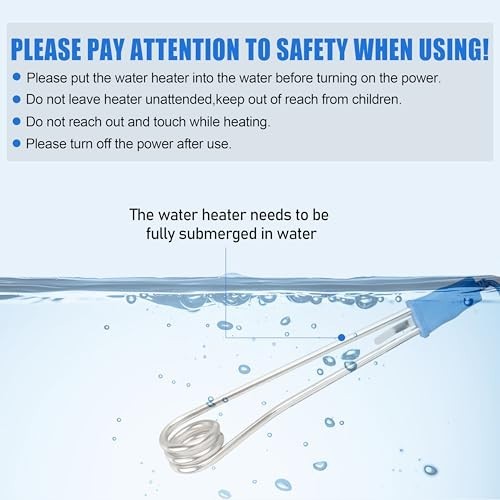 Portable Electric Immersion Water Heater 1500W/1000W Submersible 110V