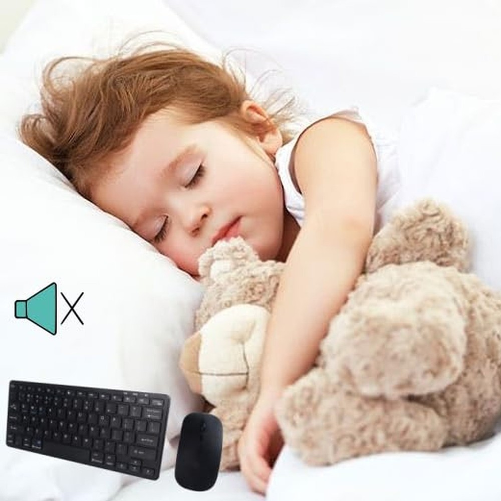 Bluetooth Keyboard and Mouse Combo, Small Wireless Computer Keyboard and Mous...