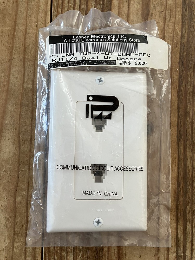 Telephone Flush Mount Face Plate w/ Dual RJ11/4 Jacks