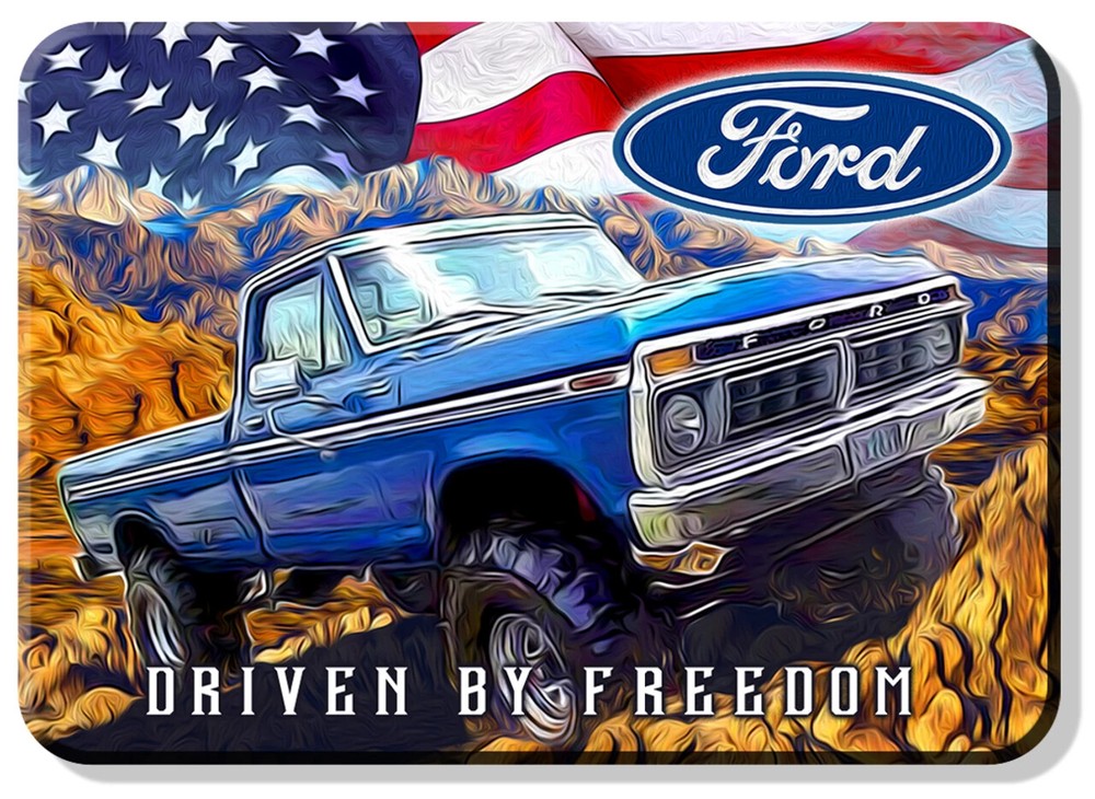DRIVEN BY FREEDOM FORD MAGNET 2.5” X 3.5” ROUNDED CORNERS NEW