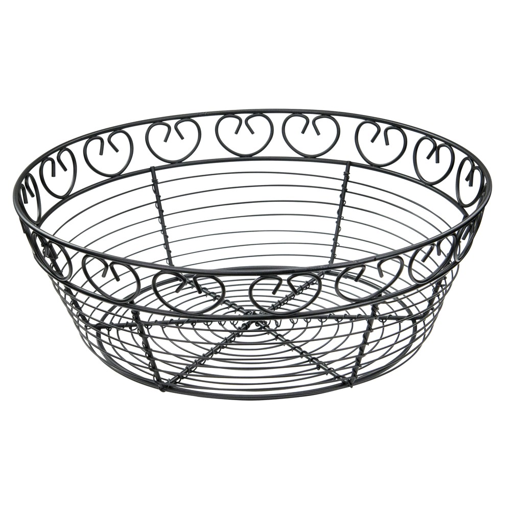 Bread/Fruit Basket, Black Wire, 10" Round (12 Each)