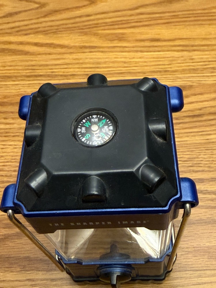 Sharper Image LED Lantern w/ Compass & Dimmer Adjustable Brightness AA Battery