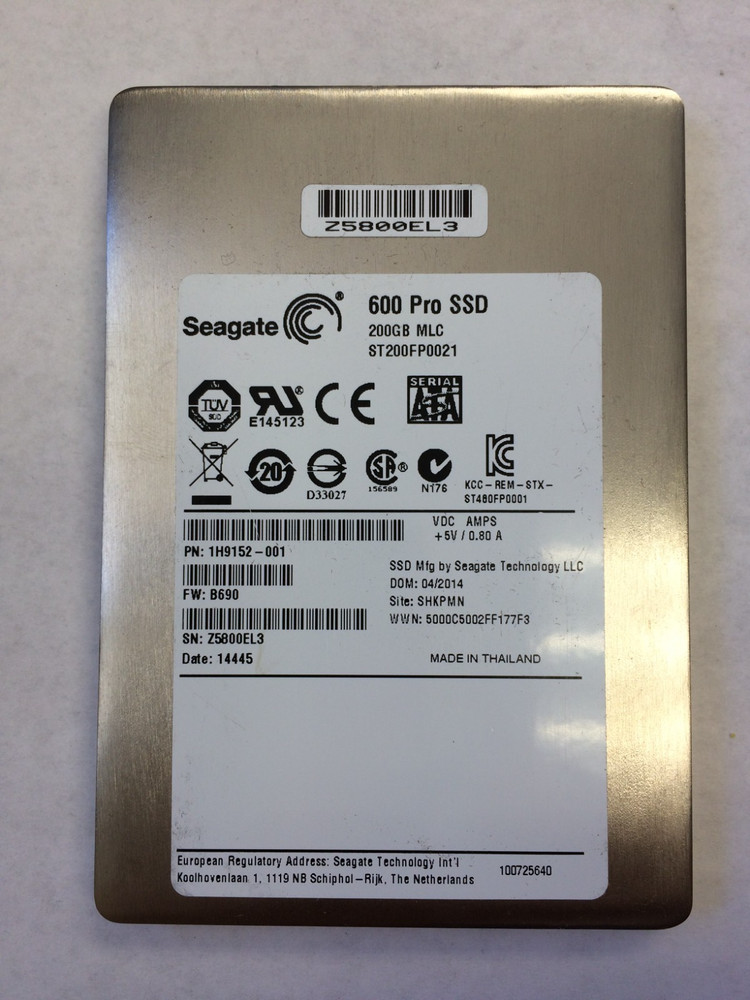 Intel or Seagate 200GB SSD SATA 2.5" Solid State Drive