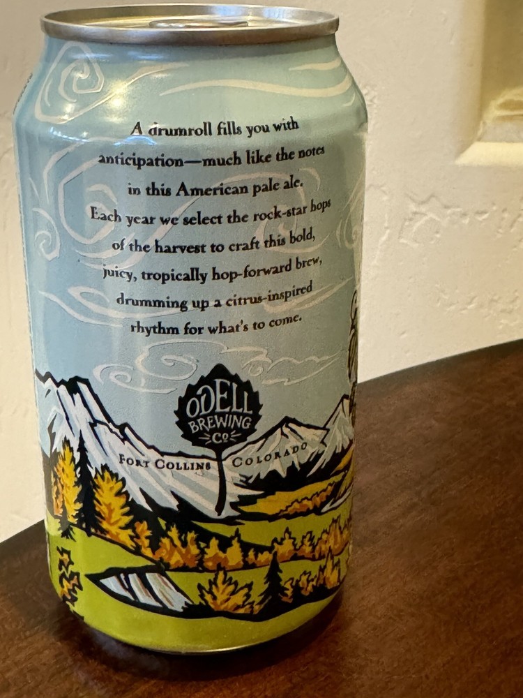 Odell's Drumroll APA - Empty Beer Can Bottom-Opened - Fort Collins Colorado