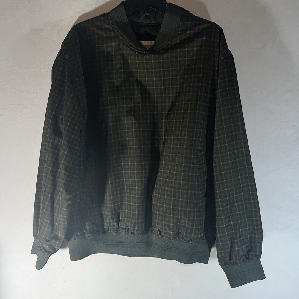 Perry Ellis America Men’s Golf Jacket Pullover Windbreaker Size Large Green