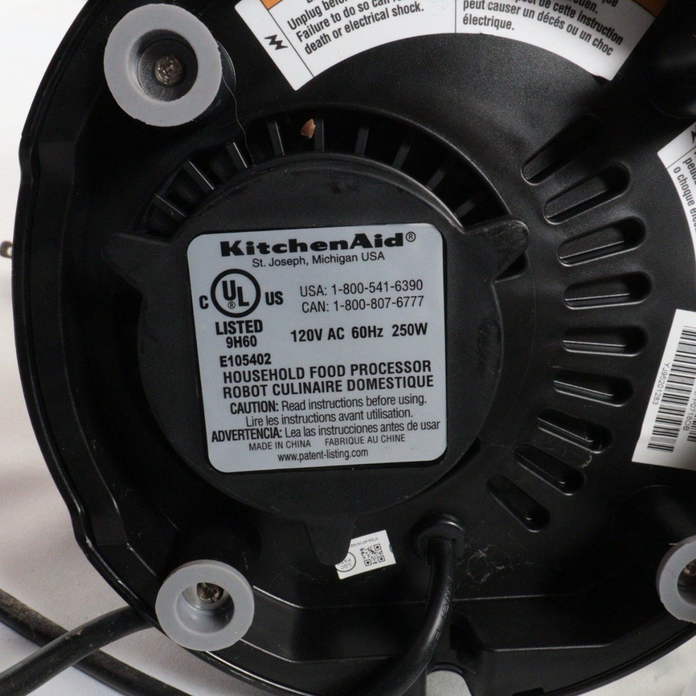 Kitchen Aid 9 Cup Household Food Processor Black E105402 - TESTED EUC