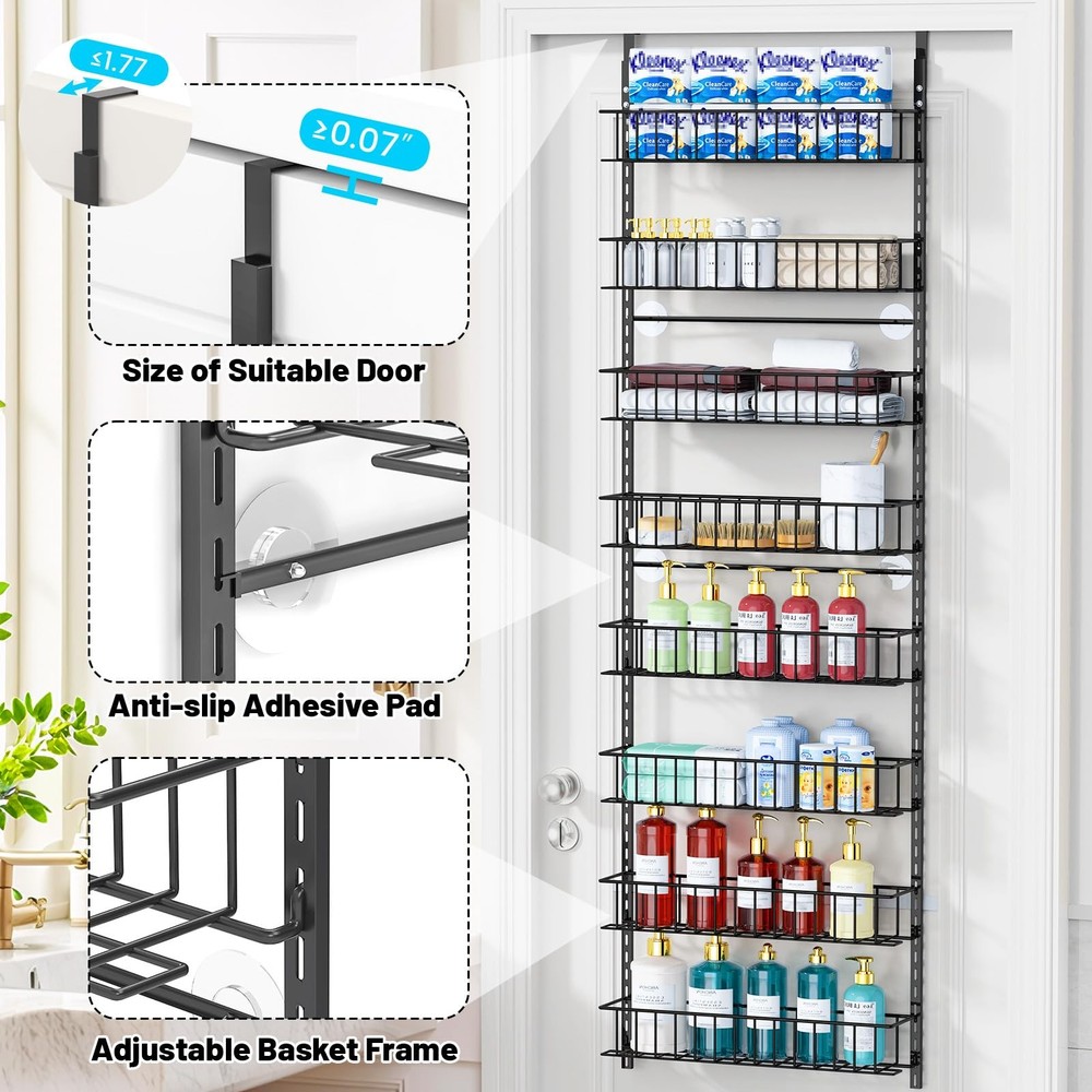 ElegantArray 8-Tier Pantry Door Oragnizer, Over The Organizer Rack and Storage