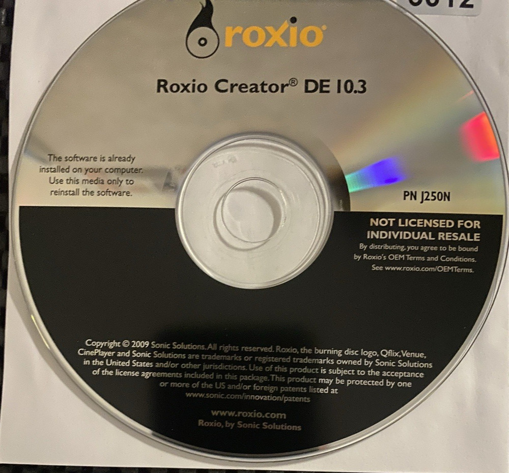 VINTAGE SOFTWARE | ROXIO CREATOR DE v10.3