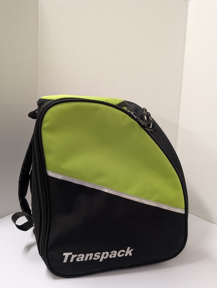 Transpack Ski Boot Bag Snowboard Backpack Black Lime Green Vented Divided