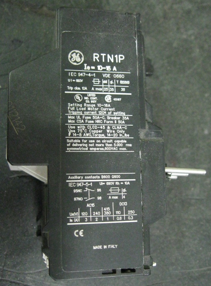 GE RTN1P Overload Relay