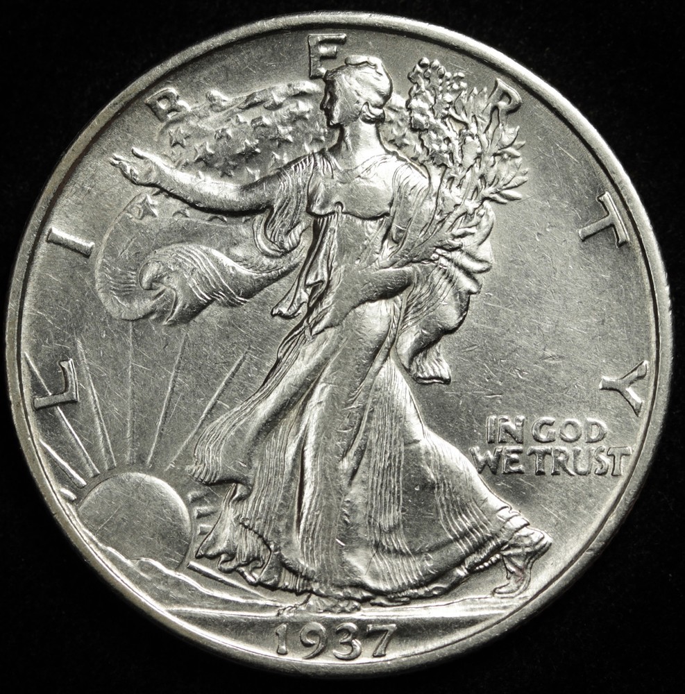 1937-s Walking Liberty Half.  A.U.  84631   (Inventory E)