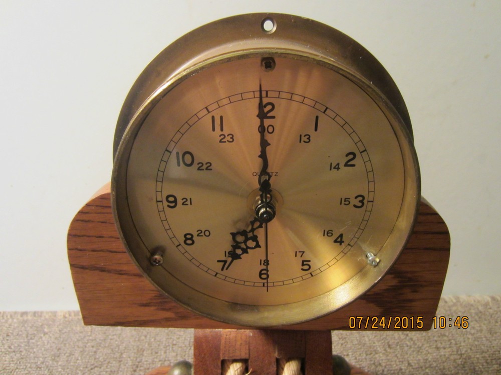 MARITIME, SOLID BRASS, SHIP'S TABLE TOP CLOCK