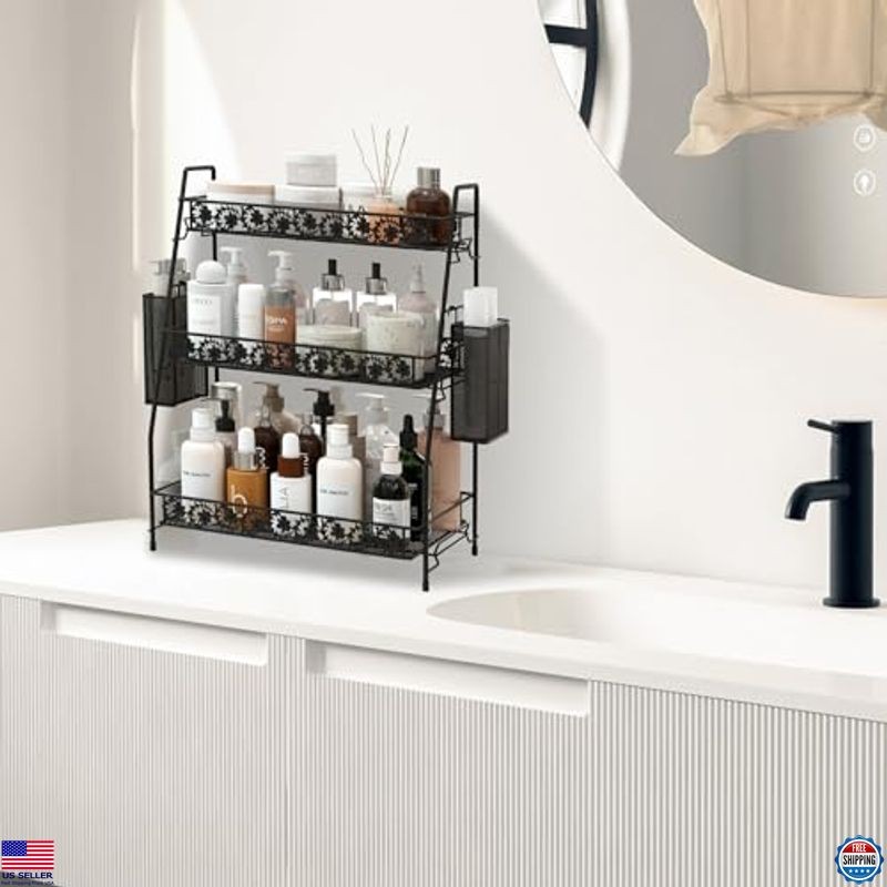 3-Tier Storage Rack - Versatile Organizer Shelf for Kitchen, Bathroom, Office