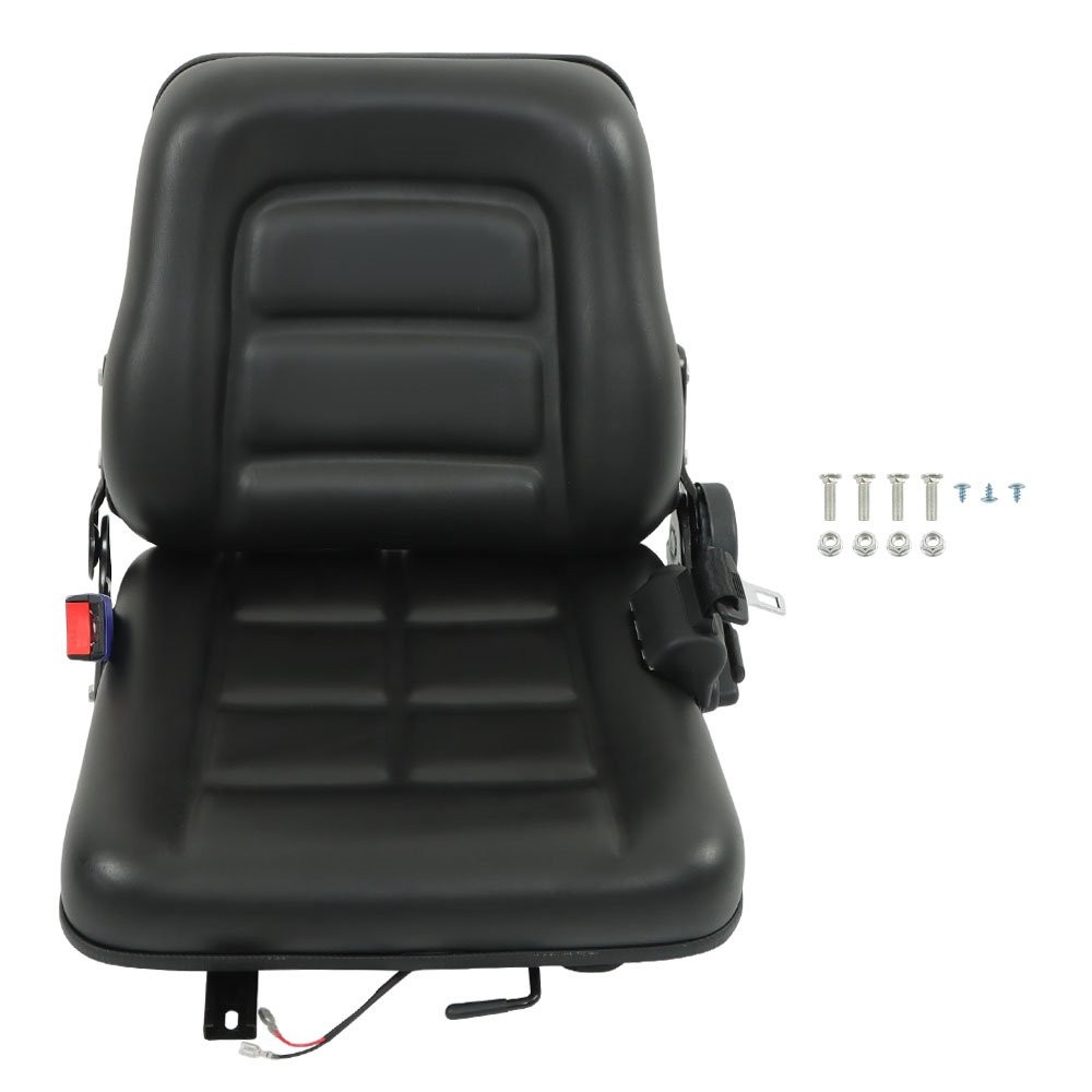 Universal Forklift Seat Fold Down w/ Safety Belt For Excavator Tractor Loader