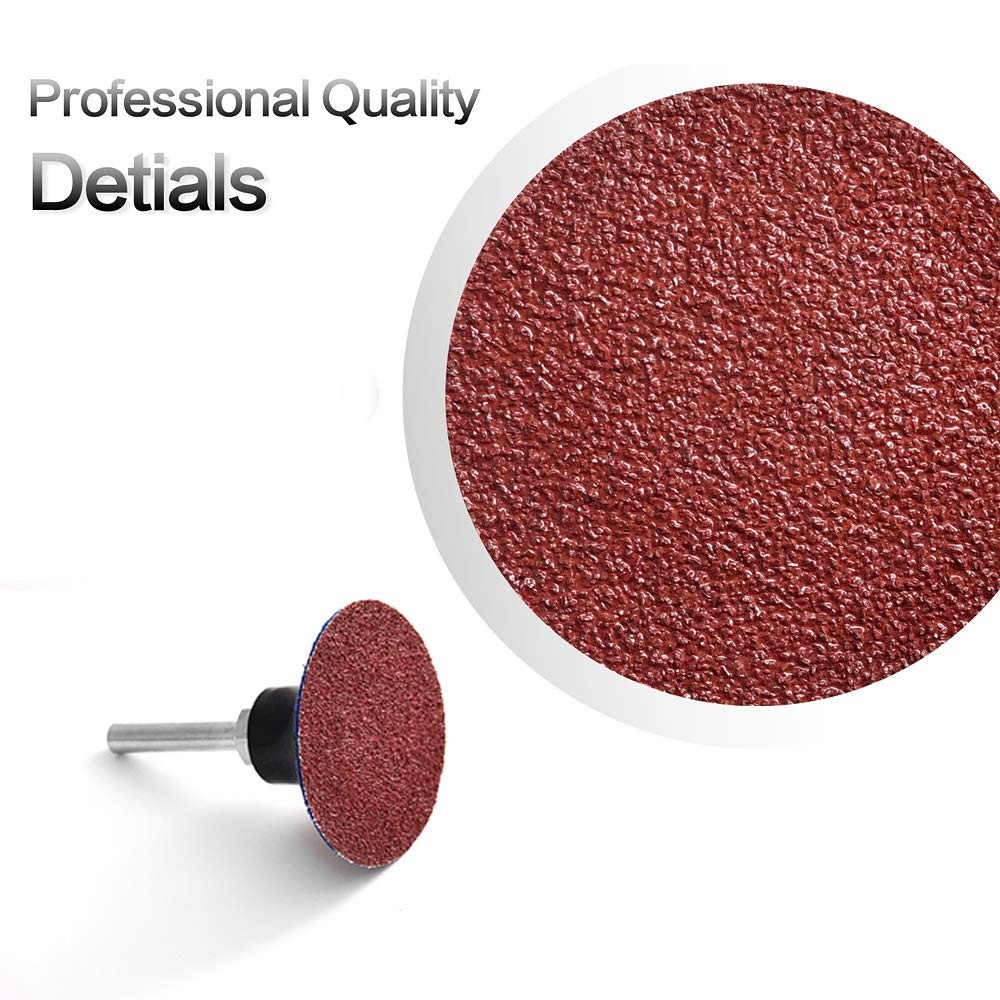 Quick Change Roll Lock Disc, 60 Pcs 36/60/80 Grit 2 inch Sanding Discs...