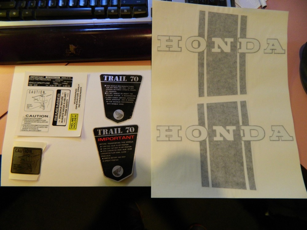CT70 mini Trail ct70 KO frame decals complete set