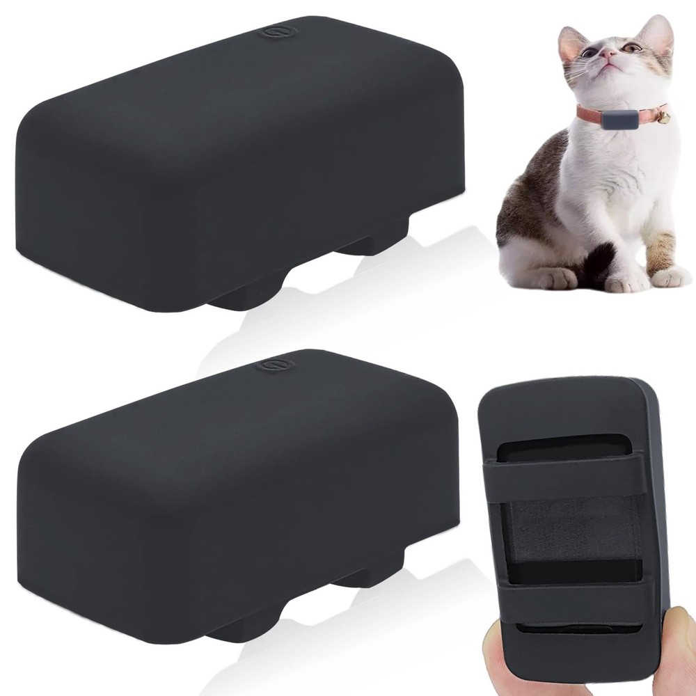 Silicone Holder Compatible for Tractive cat mini Tracker,Rubber 2 black