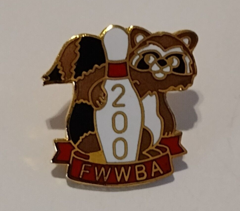 FWWBA Bowling 200 Raccoon Lapel Pin
