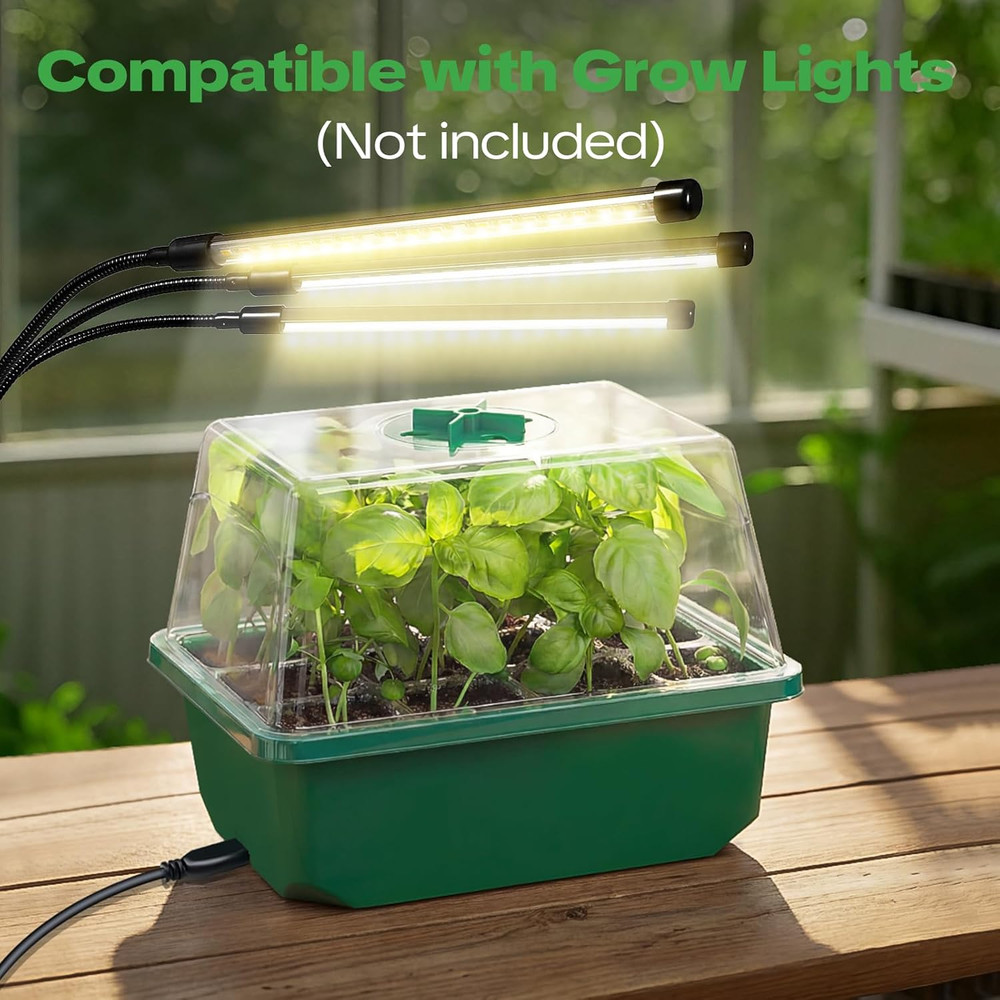 4 Pack Seed Starter Tray with Self-Heating, Seed Starter Kit with High Humidity