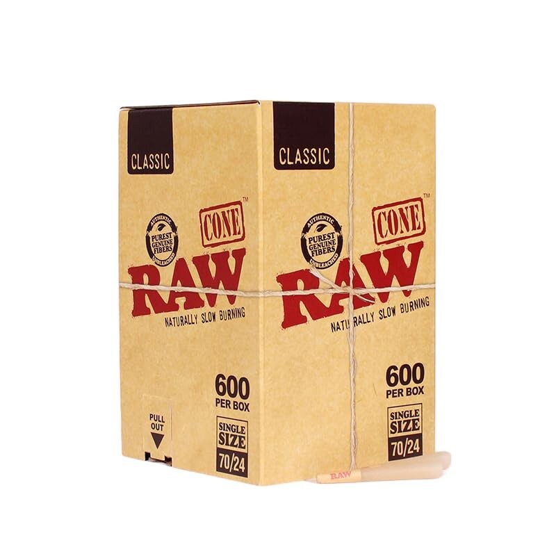 RAW CLASSIC CONES SINGLE SIZE 70/24 600 CT
