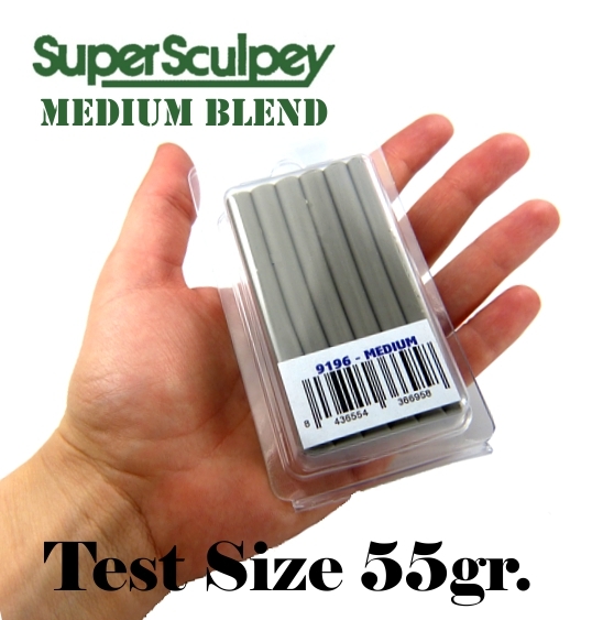Super Sculpey Medium Blend - 55 gr - Polymer clay sculpting putty - TEST FORMAT