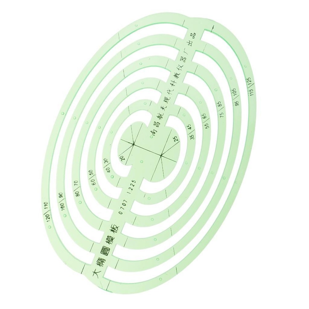 Plastic Drafting Drawing Tool Ruler Geometric Template for Students Green