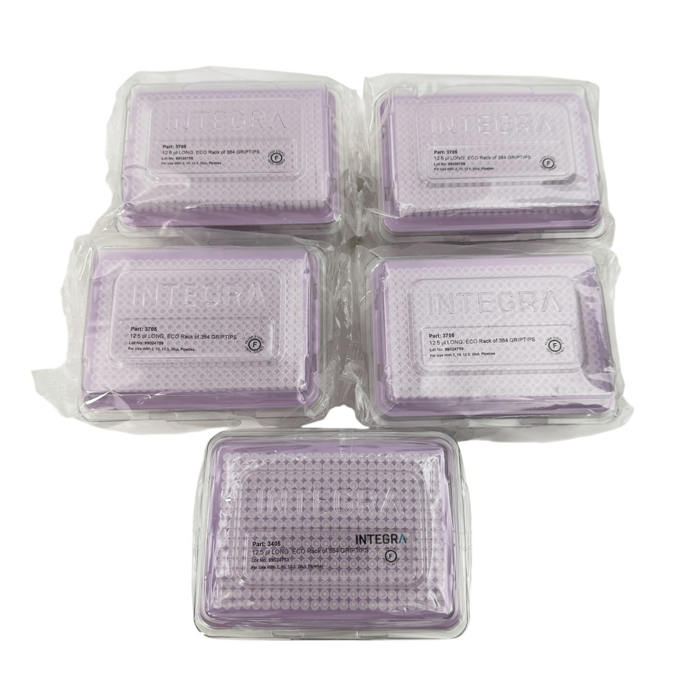 INTEGRA 3405 12.5µL LONG ECO 384 GripTips Pipette Tips Rack 5 Pack