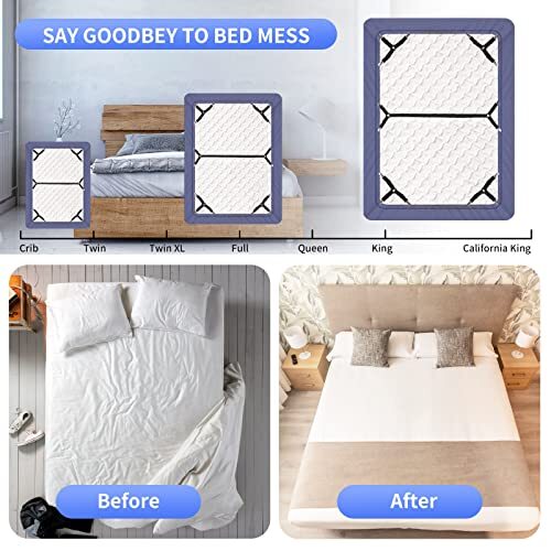 Bed Sheet Holder Straps Adjustable Sheets Stays Keepers with Clips
