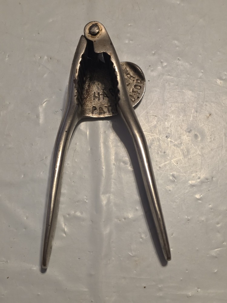 Vintage Cast Iron Nut Cracker Marked HARPER PAT Applied
