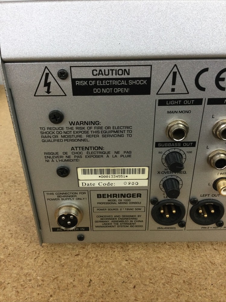 BEHRINGER PRO DJ-MIXER DX1000 Color Silver