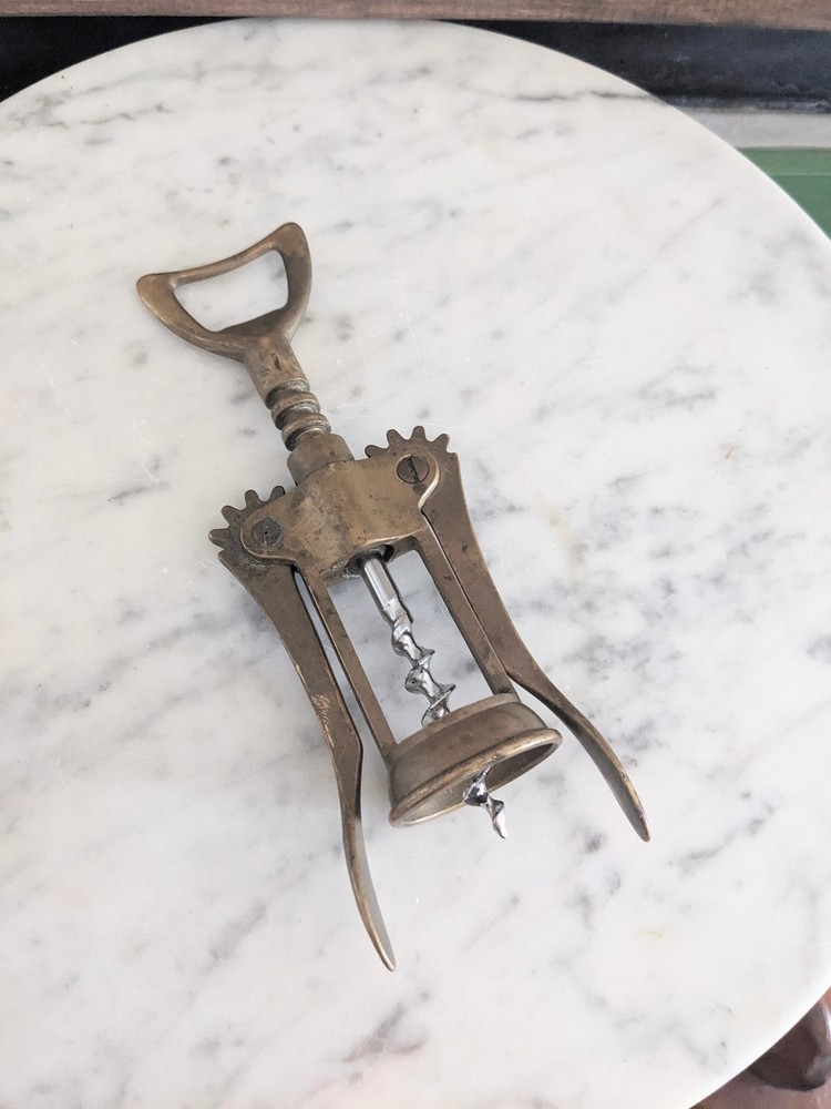 Vintage Italian Brass Wine Corkscrew