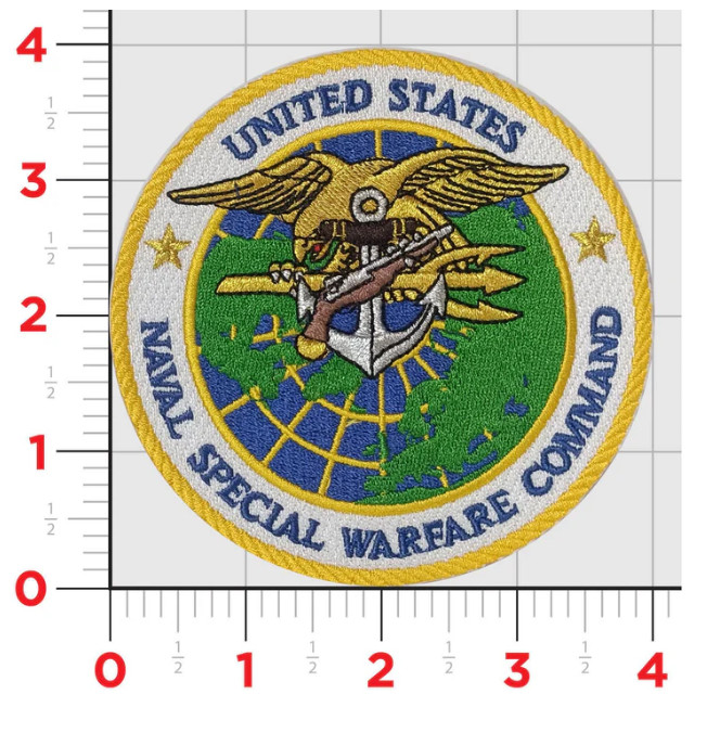 NAVY NAVAL  SPECIAL WARFARE COMMAND SEAL EMBROIDERED PATCH WITH HOOK & LOOP