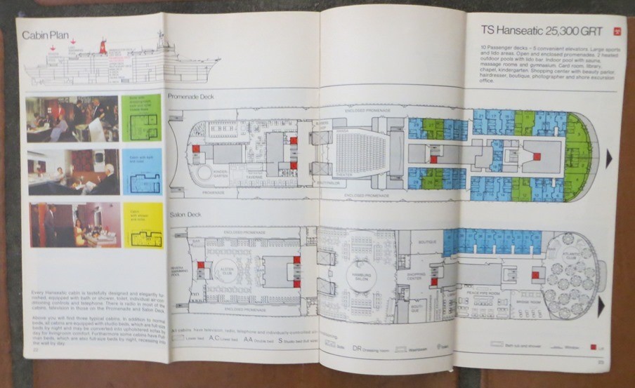 HANSEATIC (German Atlantic) DECK PLAN Loaded with PHOTOS