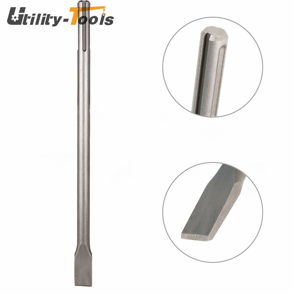 3Pcs Precision 16" SDS Max Bits Set Long-Point Chisel Scaling Chisel Flat Chisel