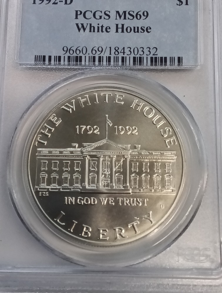 1992-D White House Commemorative Silver Dollar PCGS MS69
