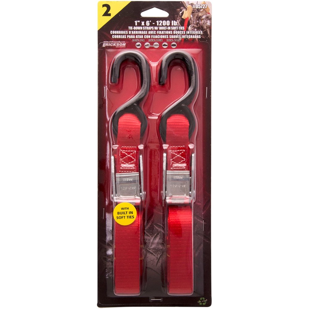 Erickson Soft Tie Tie-Down - 1" x 6' - Red 05727