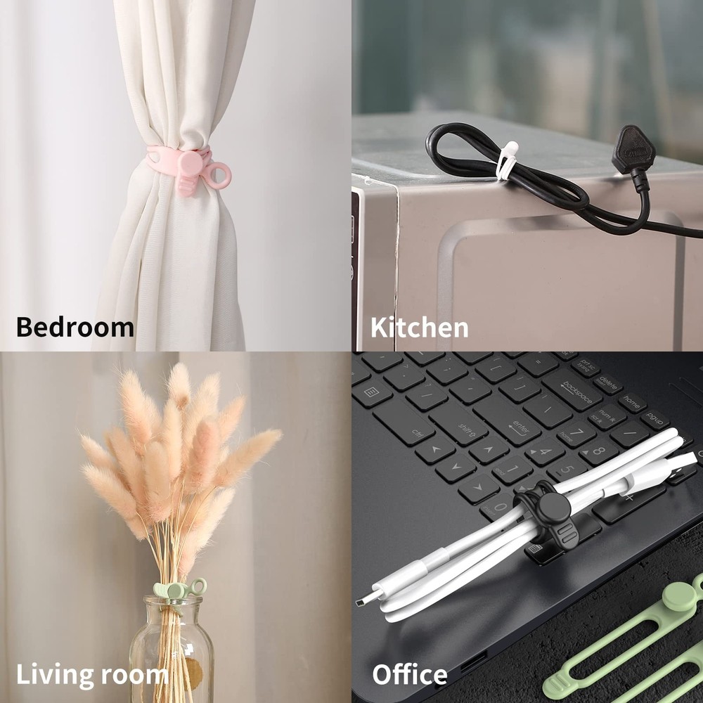 UMUST Silicone Cable Straps 10-Pack Extra-Long Reusable Cable Organizers