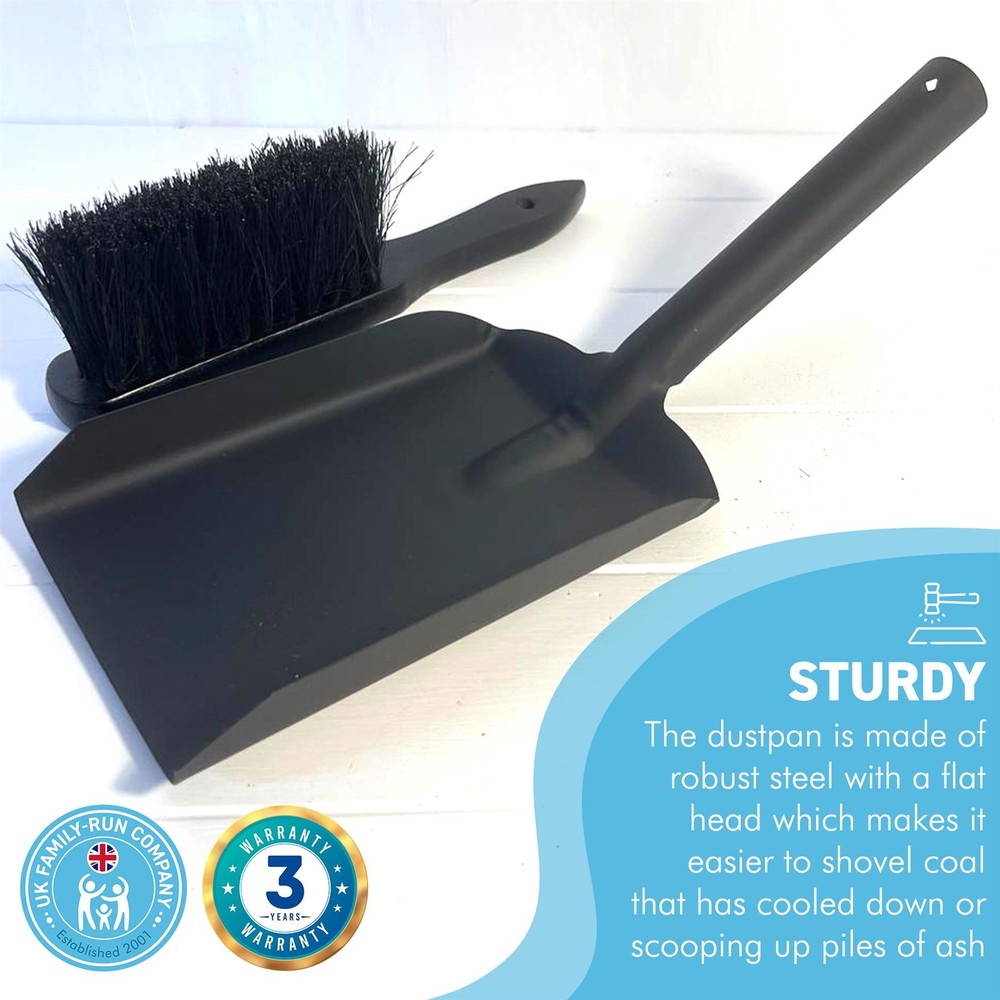 Fireside brush and ash shovel set