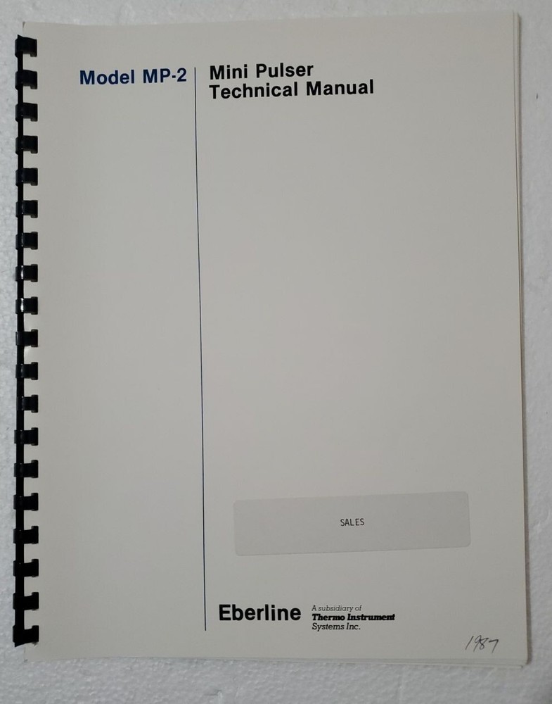 EBERLINE LABORATORY Mini Pulser MP-2 TECHNICAL MANUAL 1989