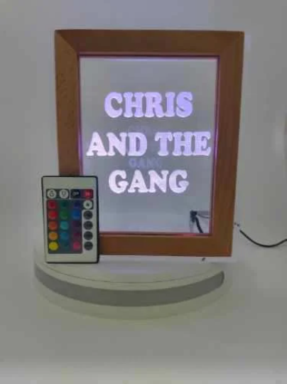 Personalized Tip Box Raffle Fund Raiser Donation Jar Engraved Light Changing LED