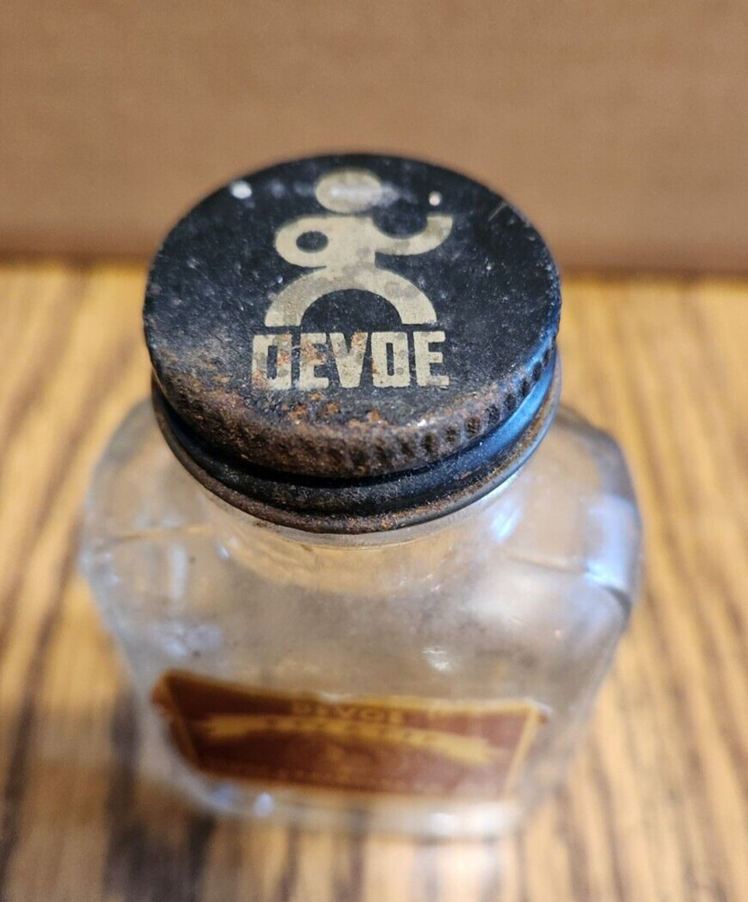 Vintage Devoe Fixatif Varnish or Oil Bottle Empty