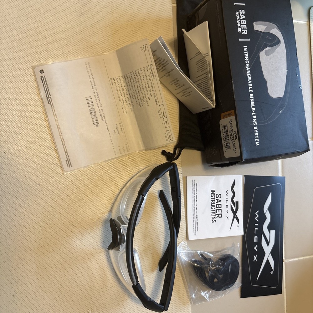 Wiley X Saber Advanced Clear Matte Black Frame With Rx Insert