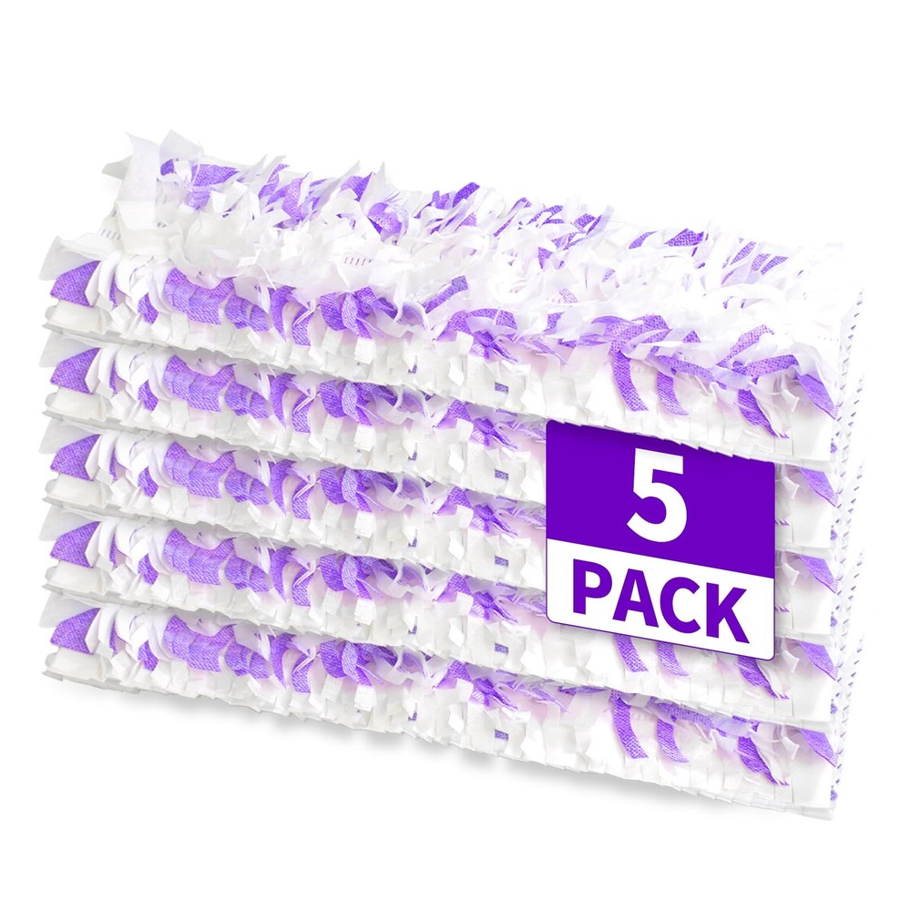 Mop Pads Refill Pack, Disposable Multi Surface Floor Cleaner, 5, White Purple