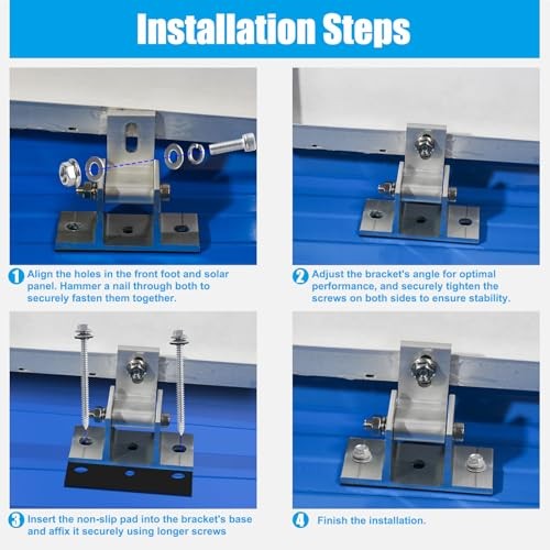 Solar Panel Mounting Brackets Adjustable RV Solar Panel Mount, Tilt Angle 8PCS