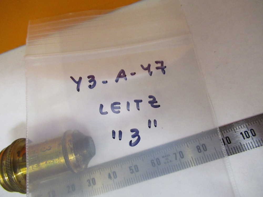 ANTIQUE BRASS ERNST LEITZ OBJECTIVE "3" MICROSCOPE PART AS PICTURED Y3-A-47