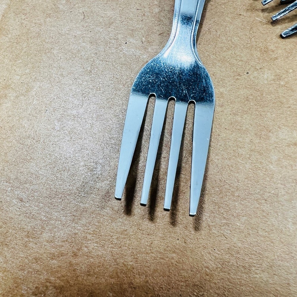 MCM 4 stainless fruit baby forks gray Plastic Handle Flatware Silverware kitchen