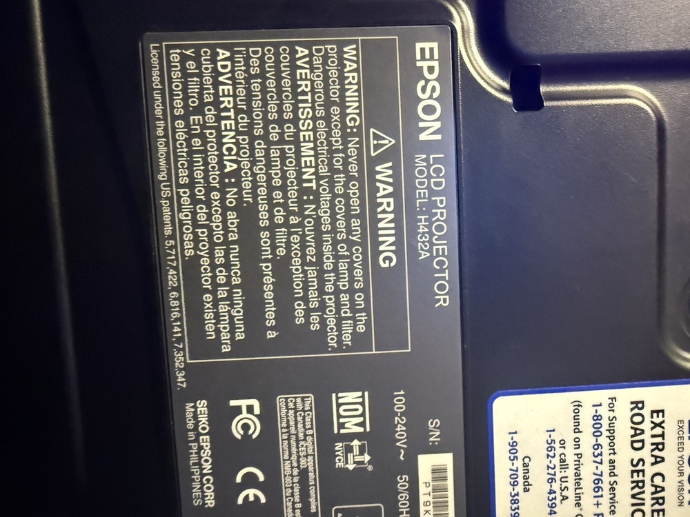 Epson VS310 Model: H432A LCD Projector No remote