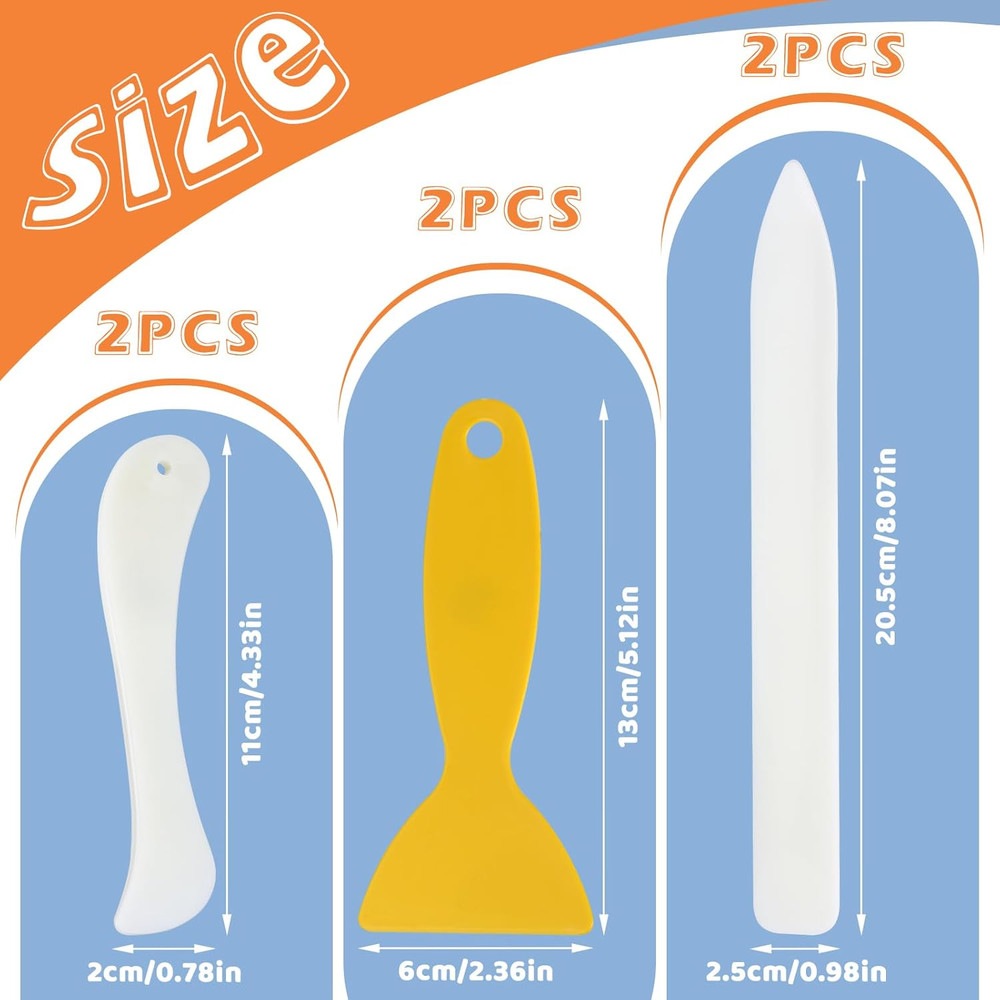 6 Pcs Bone Folders, Crease Makers, Scoring Tool, Plastic Tools for Paper Crafts